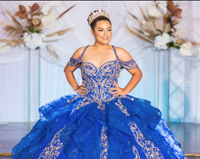Load image into Gallery viewer, PRINCESA DRESS STYLE #PR12274 ROYAL BLUE/GOLD